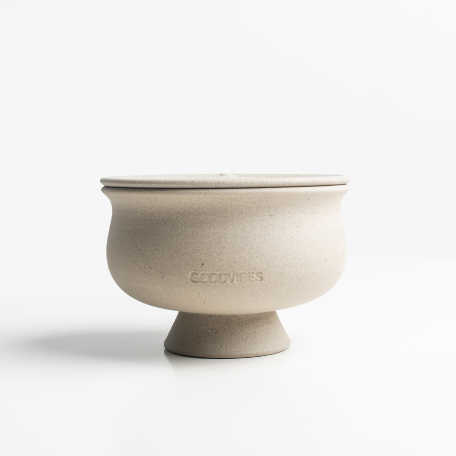 Magnolium Pottery Candle with Incense Holder Lid